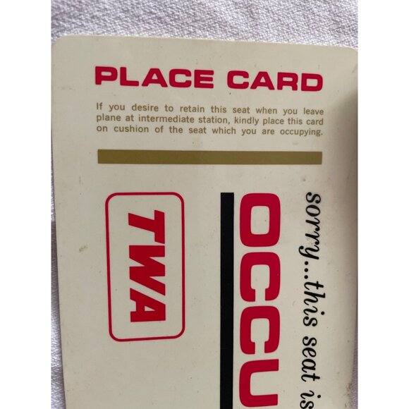 Vintage TWA Place Cards Occupied Airline Memorabilia - Picture 6 of 10
